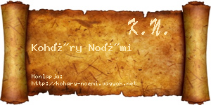 Koháry Noémi névjegykártya